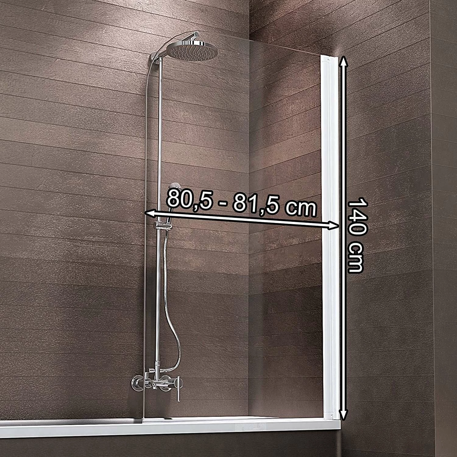 Schulte Berlin Badewannenfaltwand 140 X 80 Cm Ohne Bohren Alpinweiß – Bild 4