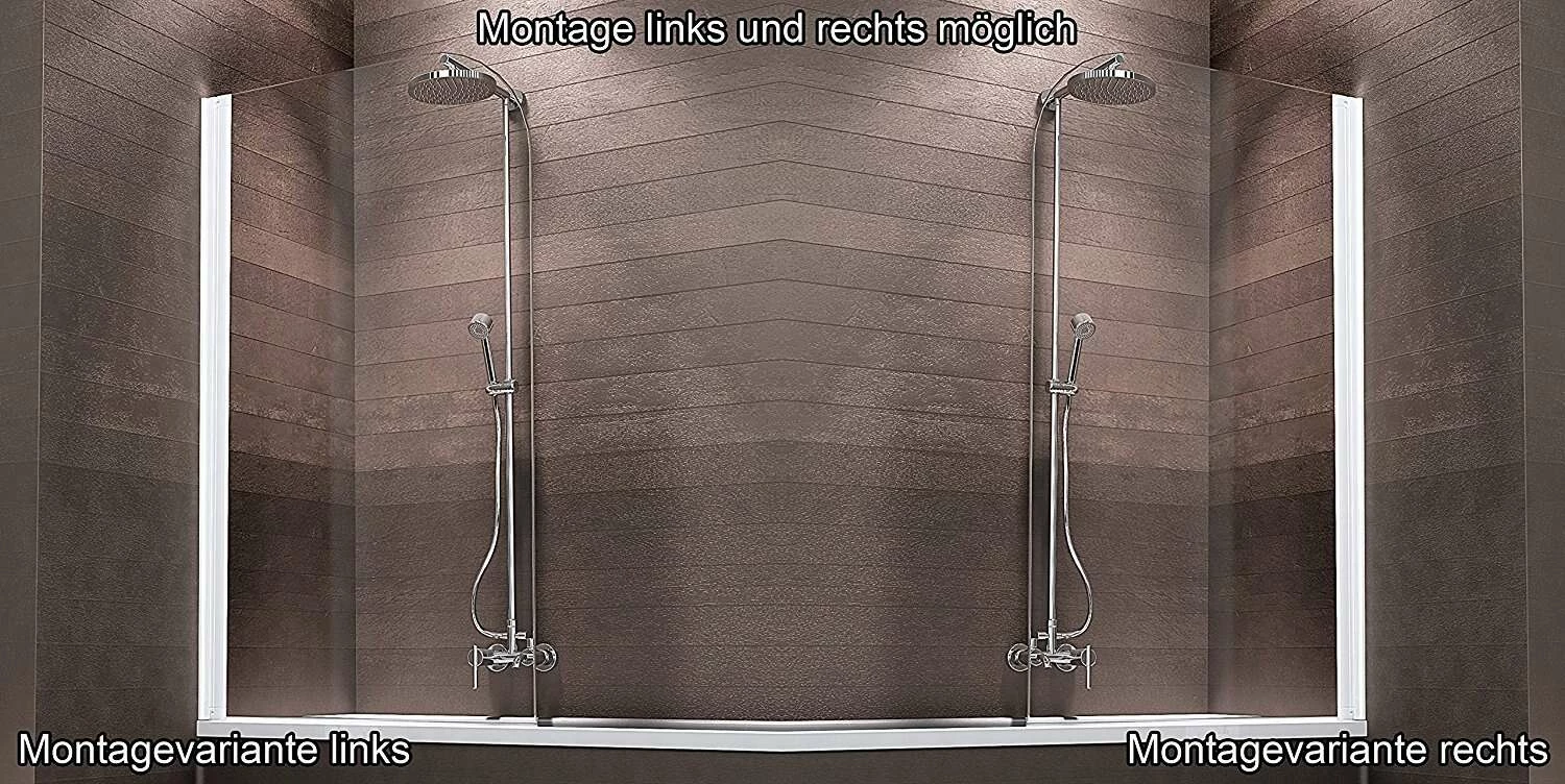 Schulte Berlin Badewannenfaltwand 140 X 80 Cm Ohne Bohren Alpinweiß – Bild 5