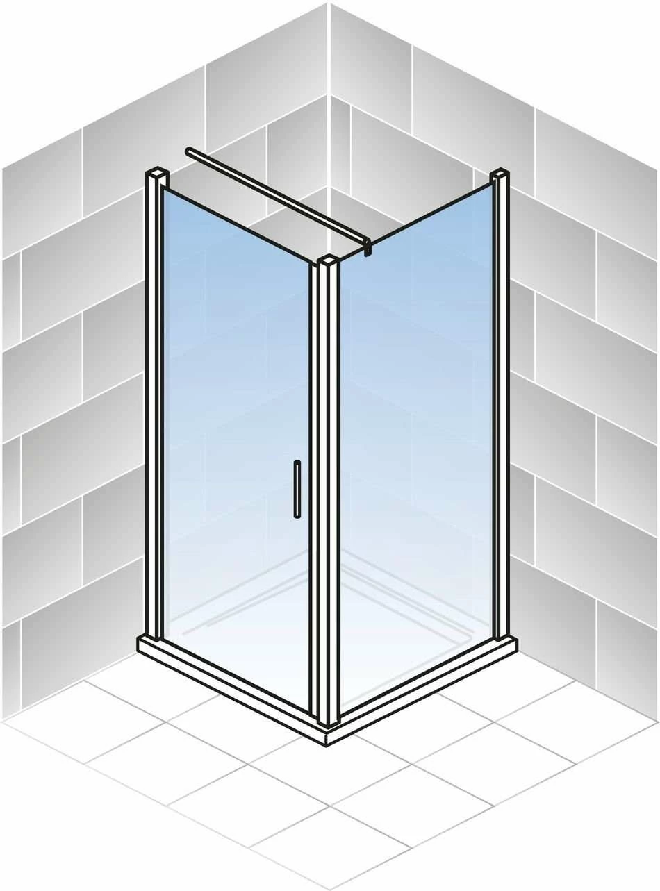 Schulte Duschkabine Drehtür Mit Seitenwand Bremen 75x90 Cm Express – Bild 3