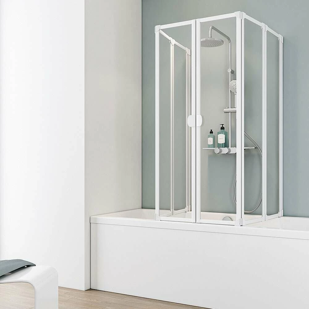Schulte Komfort VI Badewannenaufsatz, 2 X 3-teilig Duschklappwand