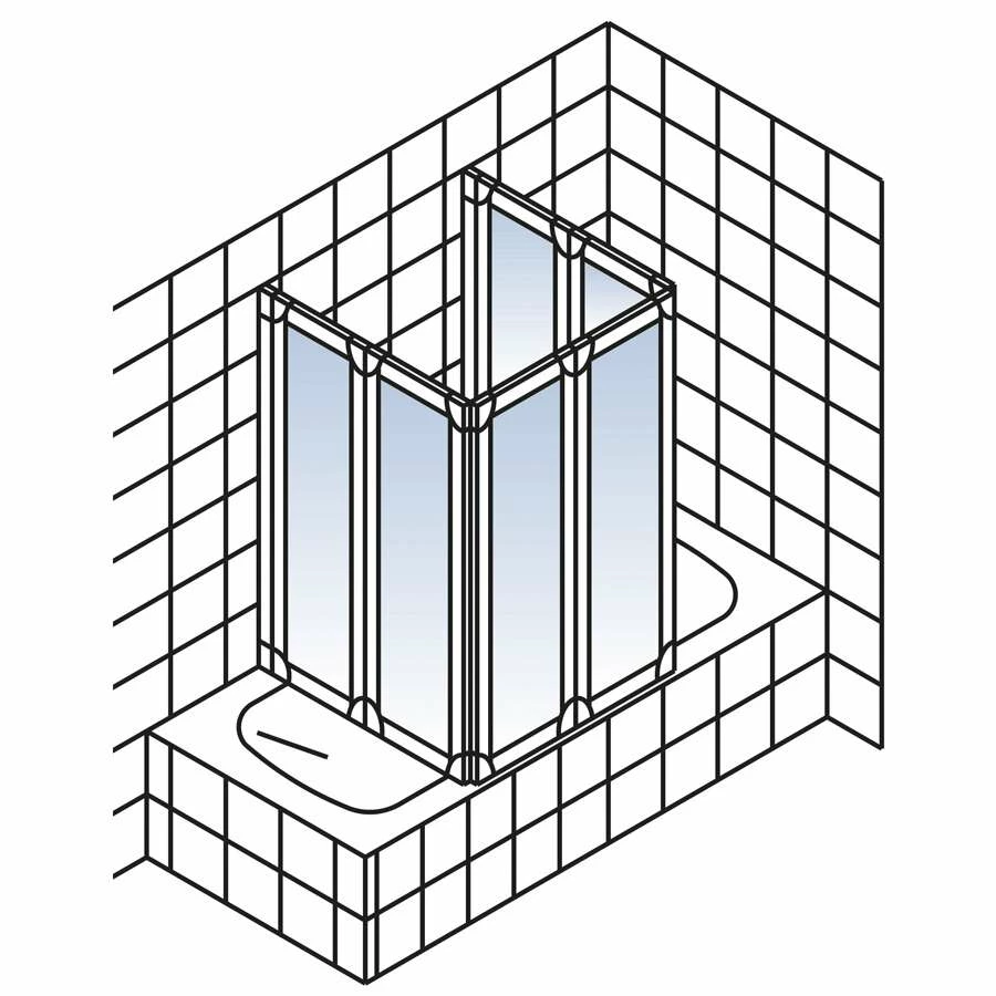Schulte Komfort VI Badewannenaufsatz, 2 X 3-teilig Duschklappwand – Bild 3