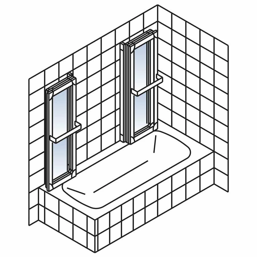 Schulte Komfort VI Badewannenaufsatz, 2 X 3-teilig Duschklappwand – Bild 4