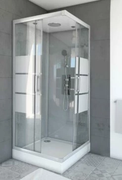 Duschmeister Komplettdusche Max F 90 Grey Eckeinstieg 90 X 90 X 215 Closed