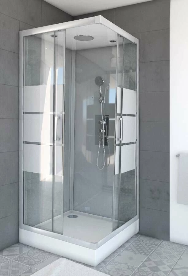 Duschmeister Komplettdusche Max F 90 Grey Eckeinstieg 90 X 90 X 215 Closed