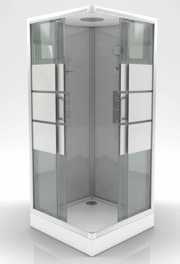 Duschmeister Komplettdusche Max F 90 Grey Eckeinstieg 90 X 90 X 215 Closed – Bild 2