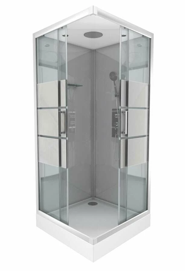 Duschmeister Komplettdusche Max F 90 Grey Eckeinstieg 90 X 90 X 215 Closed – Bild 4