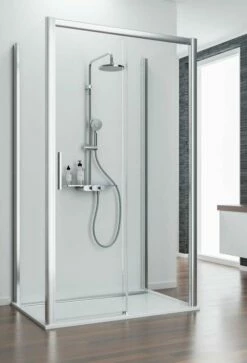 Schulte Kristall Trend U-Kabine Gleittür 2-teilig Barrierefrei 8 Mm