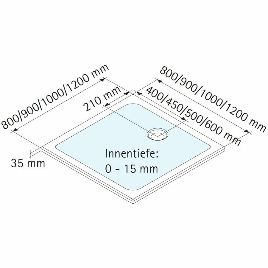 Schulte Duschwanne Plan Mineralguss, Quadrat â Bild 2