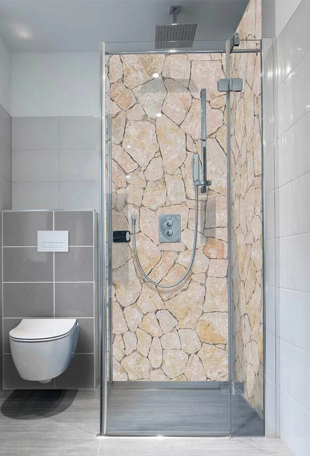Duschmeister Duschrückwand Badrückwand Folie Motiv Natursteinplatten – Bild 2