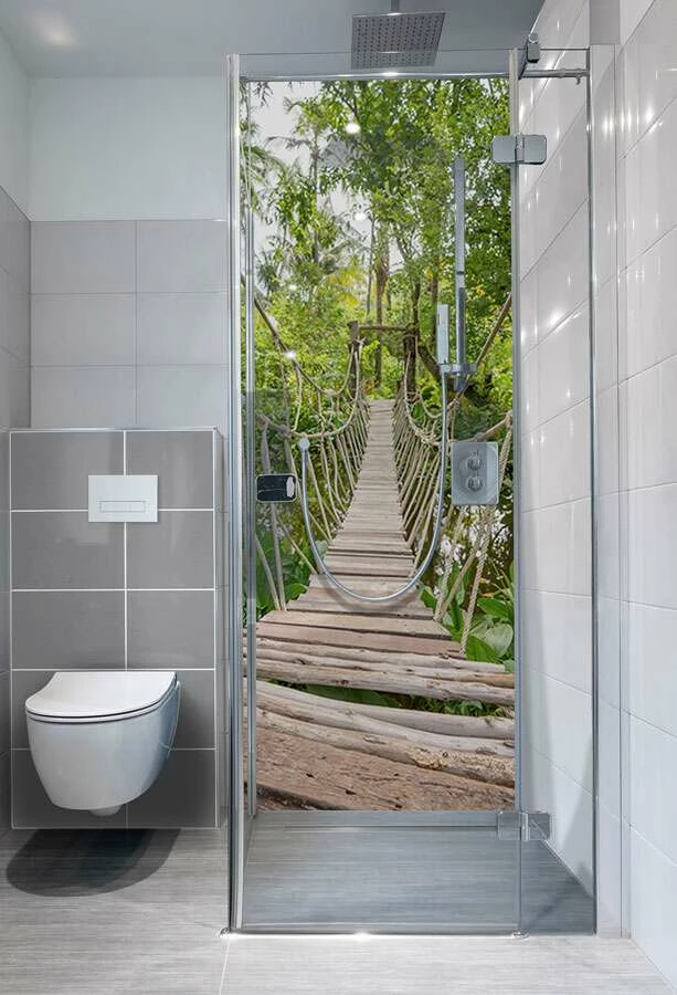 Duschmeister Duschrückwand Badrückwand Folie Motiv Hängebrücke – Bild 2