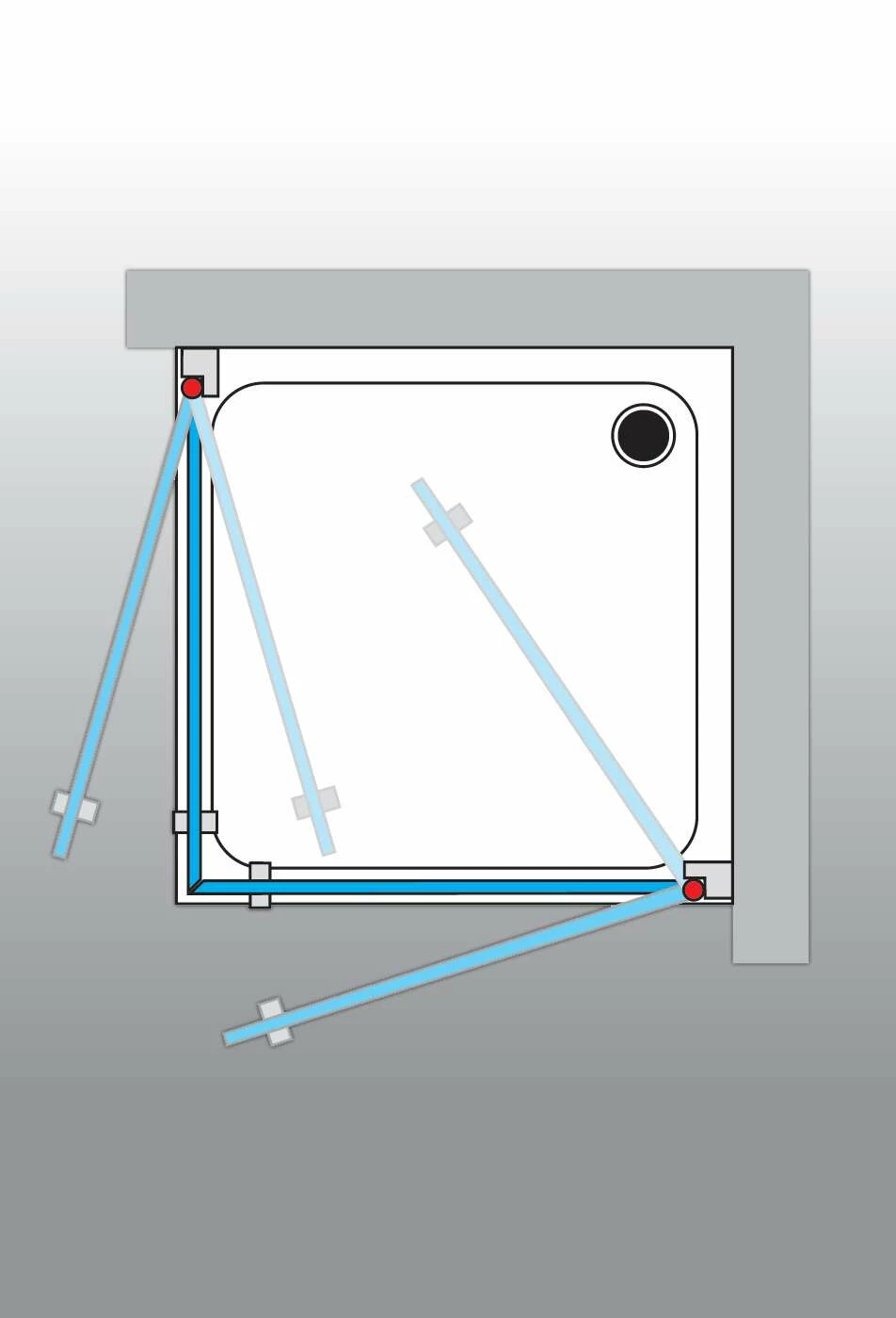 Breuer FIRST GLASS Eckeinstieg Mit Pendeltüren 1-teilig – Bild 2