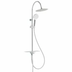 Schütte Überkopfbrauseset Aquastar Top Mit Ablage Und Umsteller Mittig Chrom-weiß