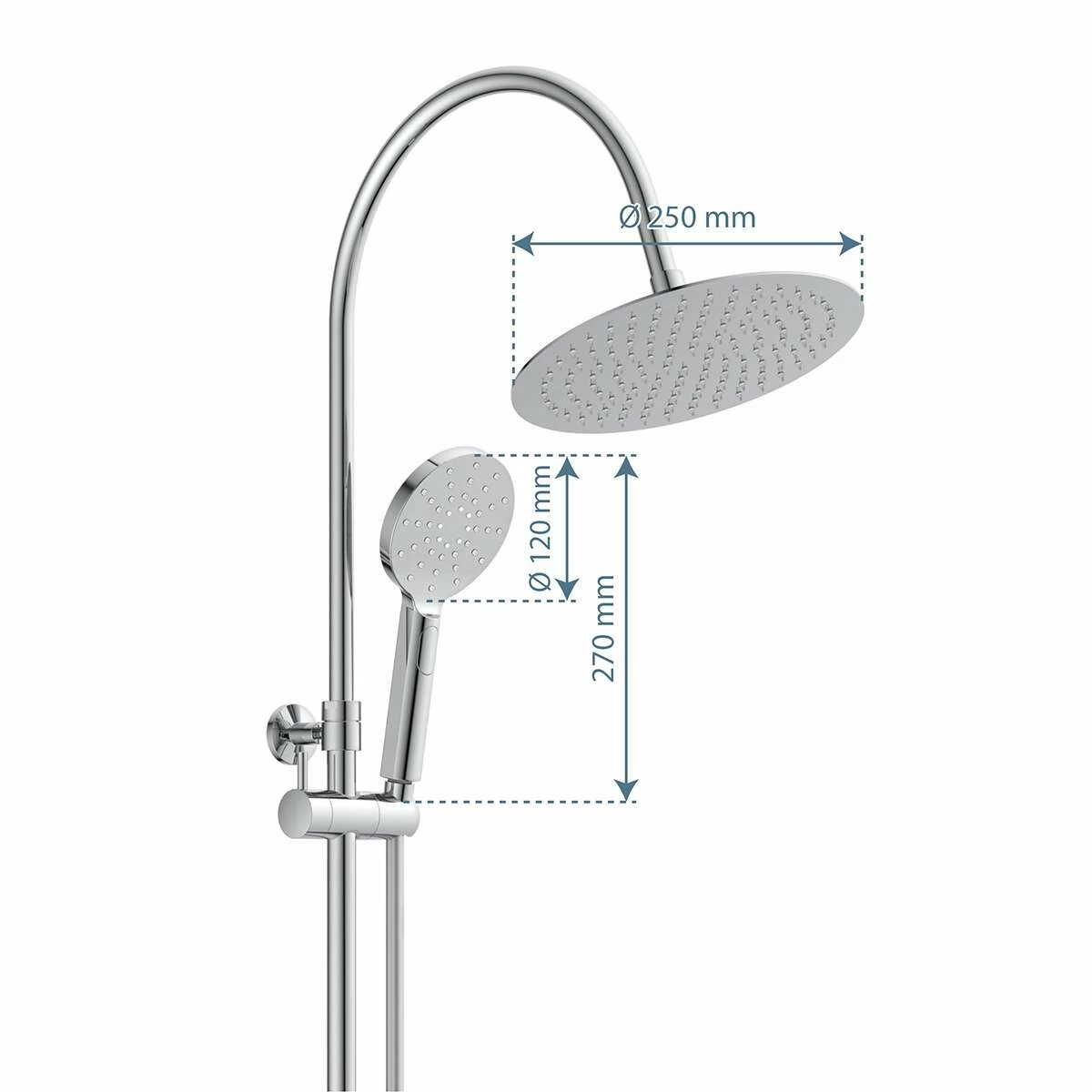 Schütte Überkopfbrauseset Aquastar Top Mit Ablage Und Umsteller Mittig Chrom-anthrazit – Bild 4