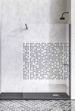 Doccia Mindanao Noir Bits Walk-In Duschwand Industrial Design Alleinstehend