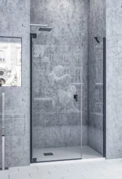 Doccia Bagdad Duschtür Mit Festteil In Front In Nische Dusche Black