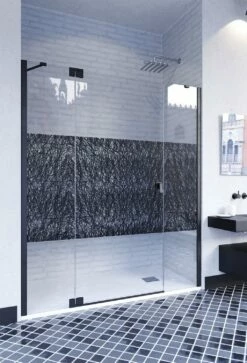 Doccia Kobe Schwingtür Mit Zwei Festteilen In Nische Dusche Industrial Look