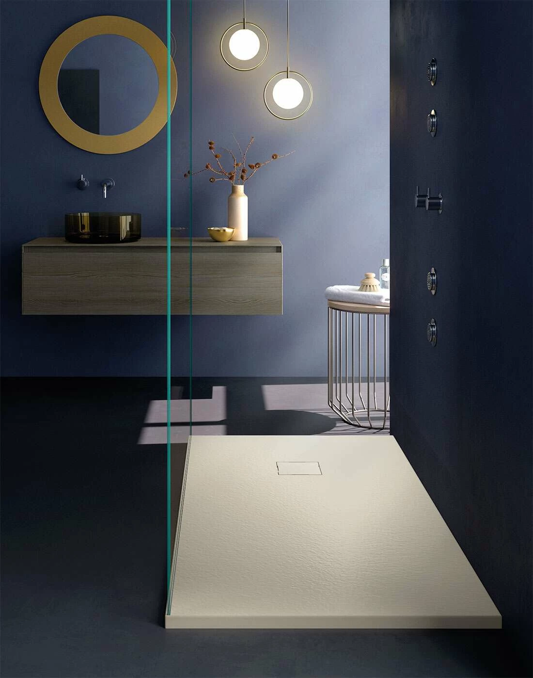 Doccia Piedra Duschwanne Mineralguss Stein Quadratisch Flach – Bild 2