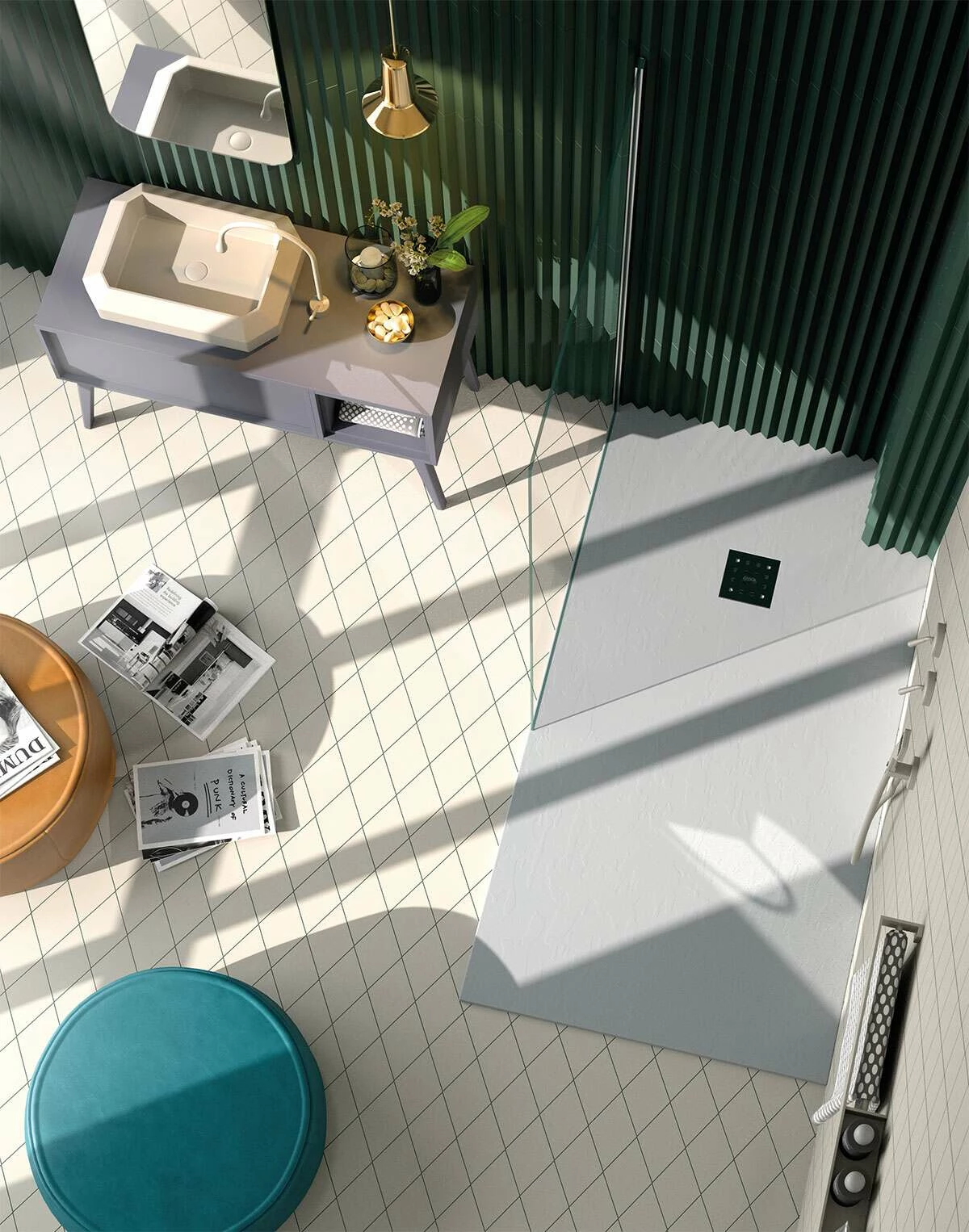 Doccia Basalto Duschwanne Mineralguss Stein Rechteckig Extra Flach – Bild 3