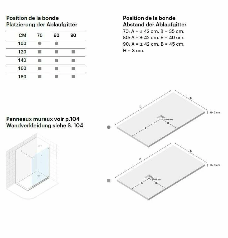 Doccia Basalto Duschwanne Mineralguss Stein Rechteckig Extra Flach – Bild 4